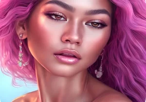 imagem da atriz Zendaya com a edição do app Lensa